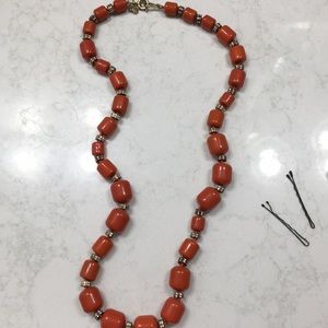 J.Crew burnt orange beaded necklace